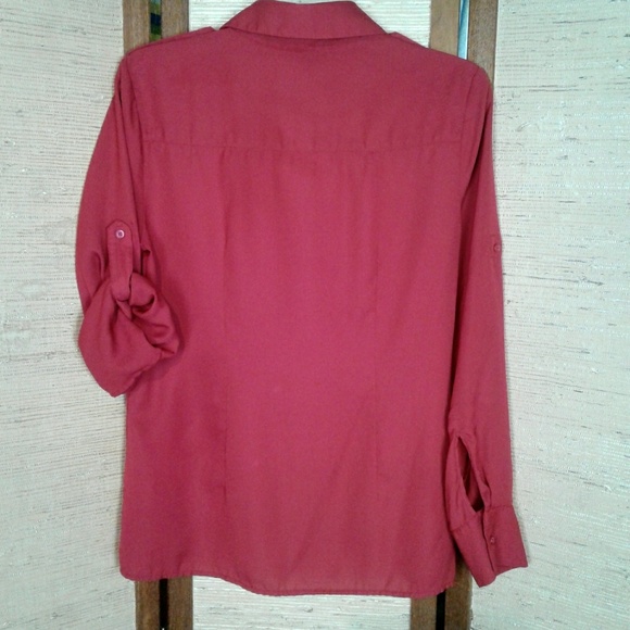 Banana Republic button down blouse Red PM - Picture 7 of 8